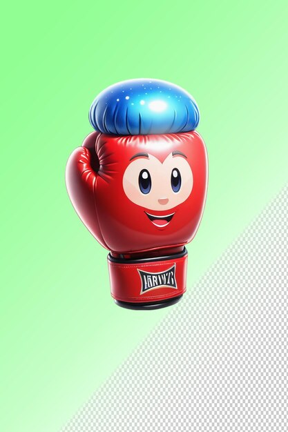 Un Gant De Boxe Rouge Avec Une Brosse à Cheveux Bleue Dessus