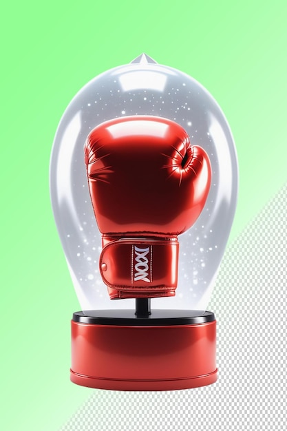 PSD un gant de boxe rouge avec une étiquette blanche dessus