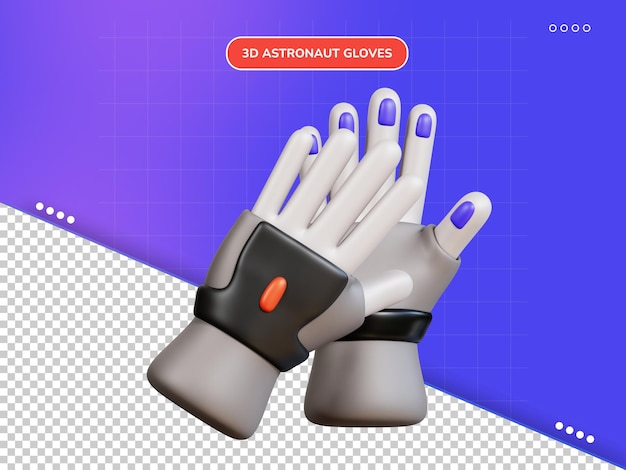 PSD les gants d'astronaute en 3d