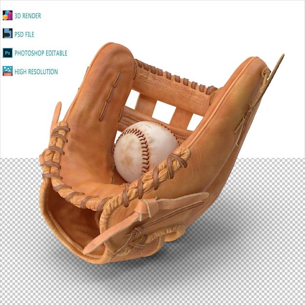 Les gants de baseball en 3D sont un fichier PSD.