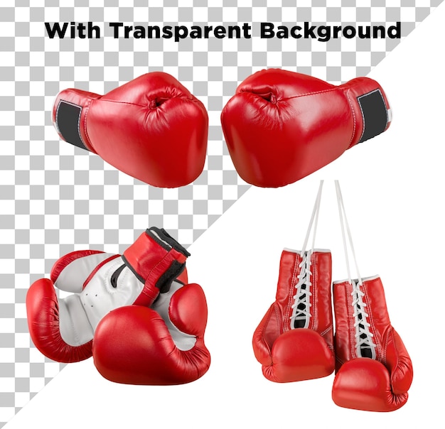 Des gants de boxe en PNG sur un fond transparent