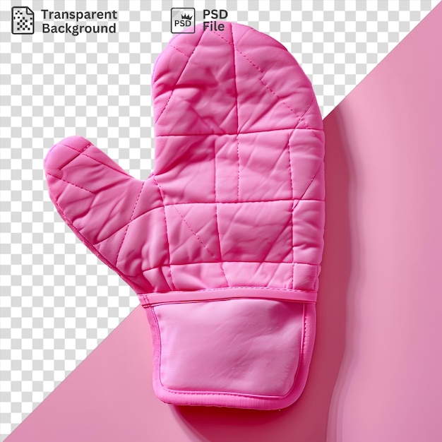 PSD gants de four et gants sur un fond rose