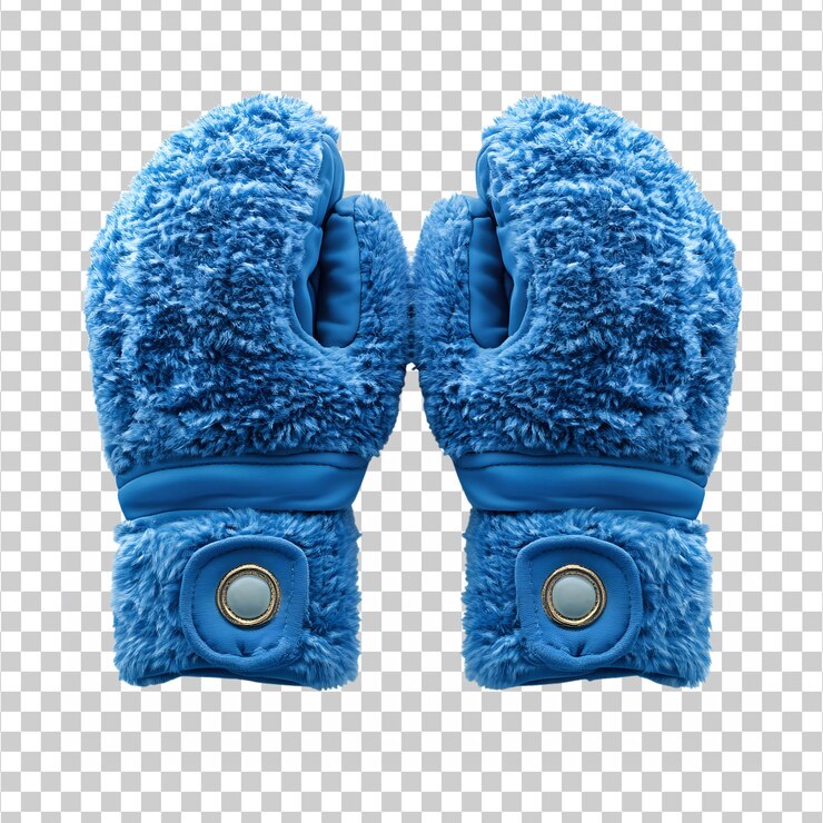 PSD gants d'hiver bleus moelleux vêtements de main chaleureux confortables tissu à fourrure doux