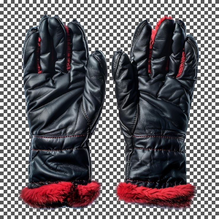 PSD des gants d'hiver isolés sur un fond transparent