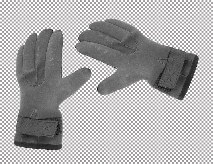 PSD gants de laine isolés sur fond blanc