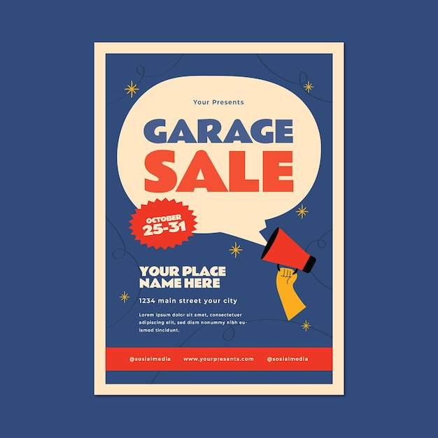 PSD garage vente flyer