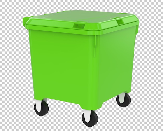 Garbage bin isolated on transparent background 3d rendering illustration