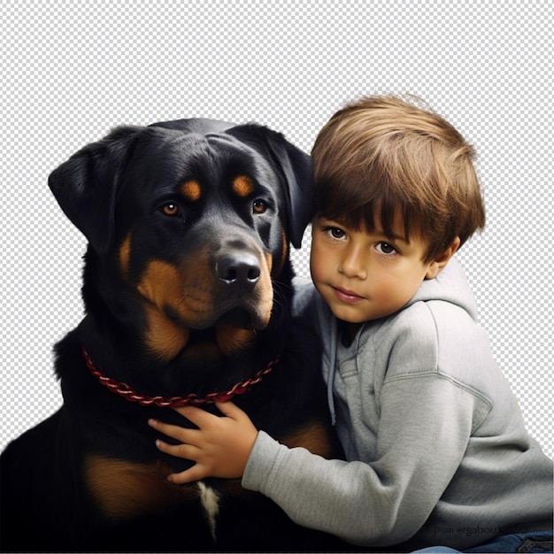 PSD garçon et chien de compagnie