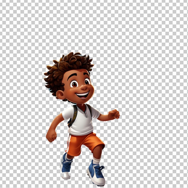 PSD un garçon joueur de basket-ball court avec la balle un petit enfant joue au basket-ball illustration vectorielle isolée sur un profil plat de vue latérale blanche