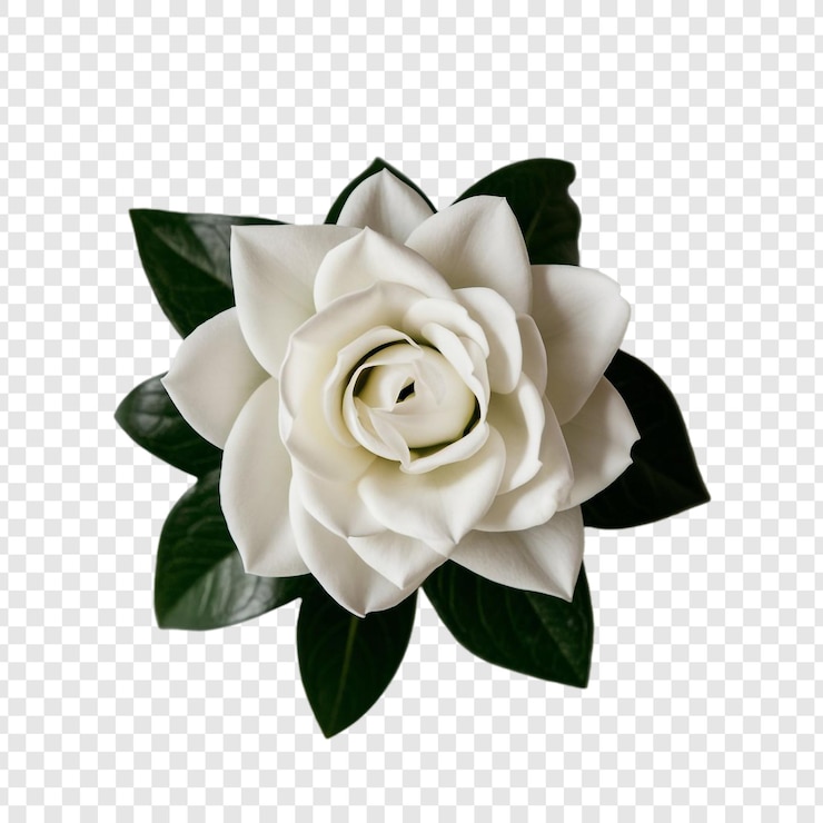 PSD gardénie sur fond transparent