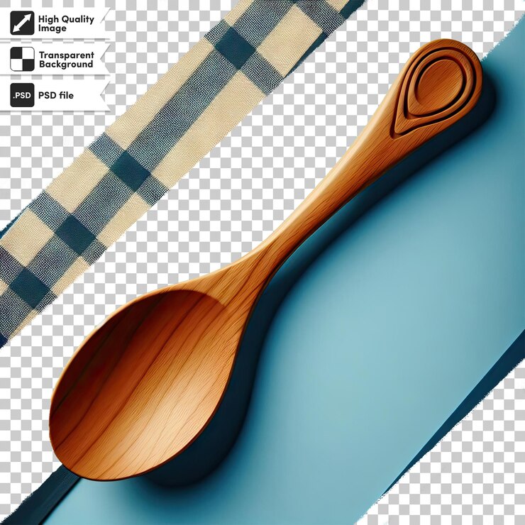 PSD garfo e colher de madeira psd em fundo transparente