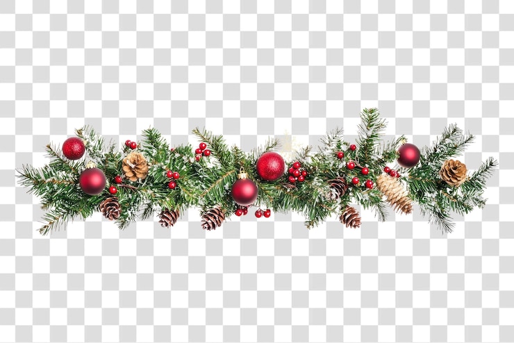 PSD garlandas de natal de png acessórios de pinheiros de natal
