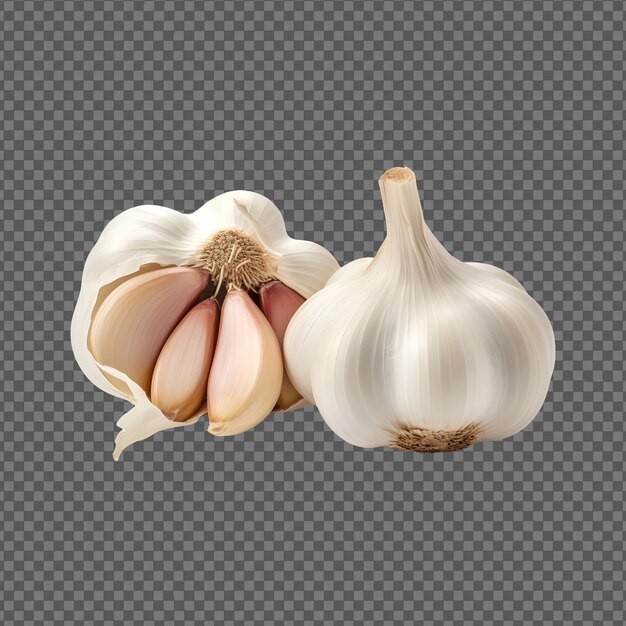 PSD garlic_bulb isolé sur un fond transparent et blanc