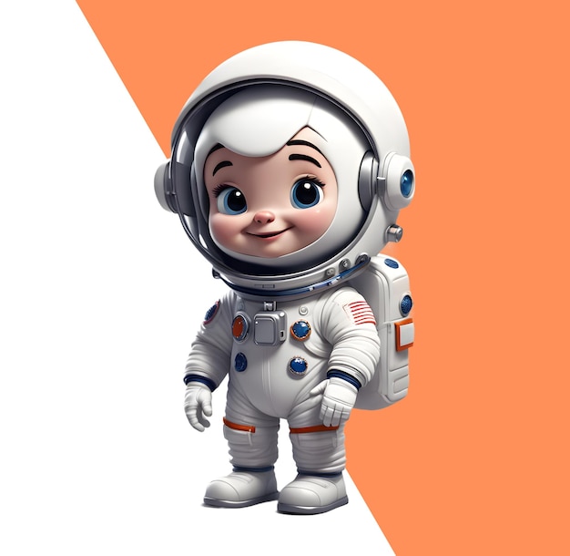 PSD garotinho astronauta modelo 3d