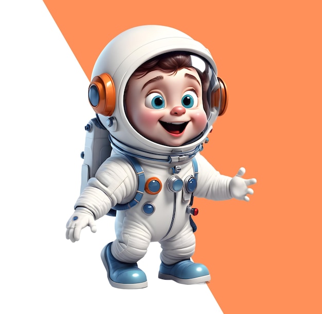 PSD garotinho astronauta modelo 3d