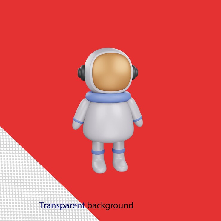PSD garoto astronauta renderização 3d de alta qualidade com fundo transparente