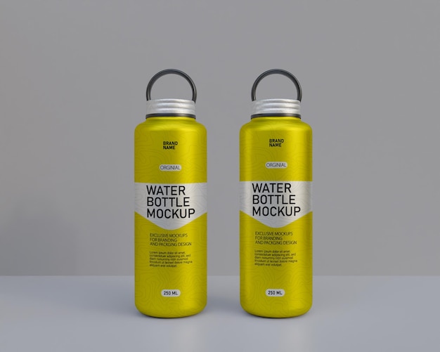 Garrafa de água 3d realista e garrafa de água esportiva