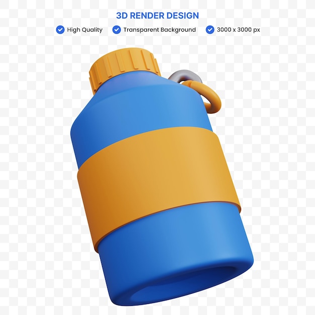 PSD garrafa de água de renderização 3d isolada