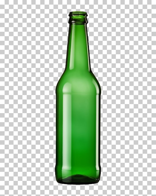 Garrafa de cerveja verde isolada em fundo transparente png psd