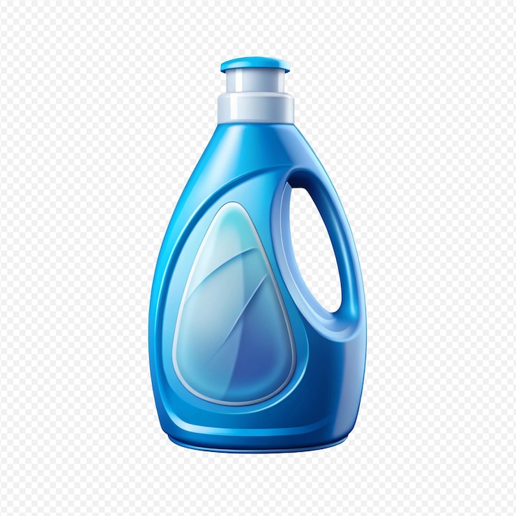 PSD garrafa de detergente recipiente de plástico azul sabão para roupa higiênico limpador líquido de design ergonômico