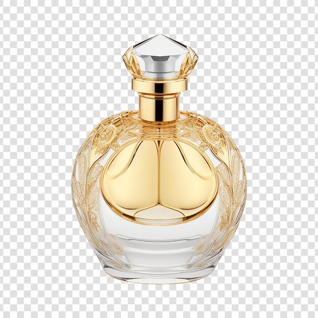 PSD garrafa de perfume de luxo isolada em fundo transparente