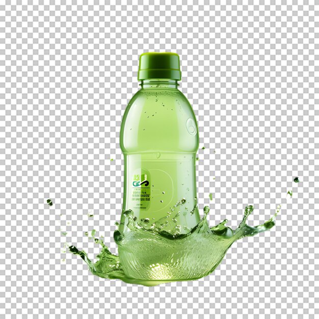 PSD garrafa de plástico verde isolada em fundo transparente