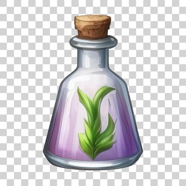 Garrafa de poção com frasco de vidro de desenho animado de elixir mágico com líquido brilhante colorido e plugues de cortiça gui veneno de bruxa ou ativos de jogo ui frascos de boticário alquimista