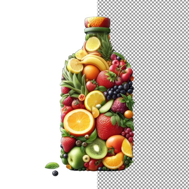 PSD garrafa de squeeze fresco de boa fruta png