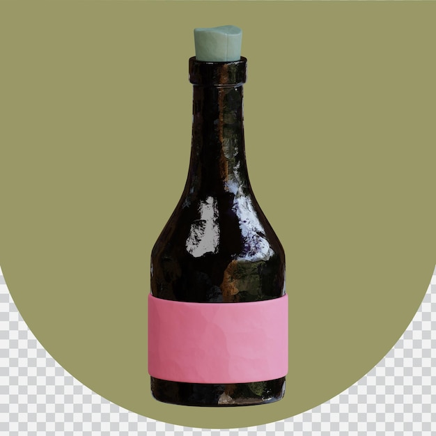 Garrafa de vinho 3D