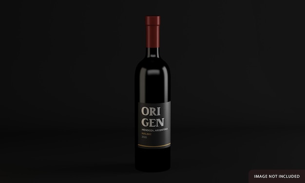 Garrafa de vinho com design de maquete de rótulo