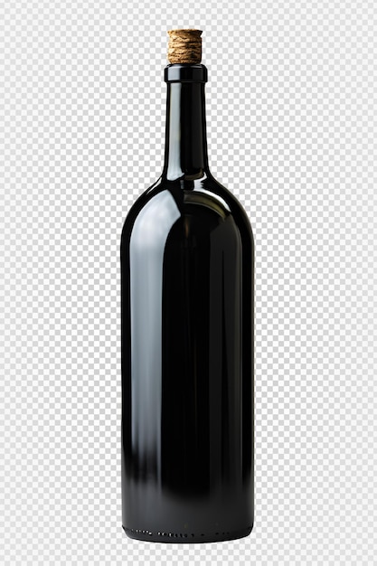 PSD garrafa de vinho preto png garrafa de vinho isolada em fundo transparente generativa ai