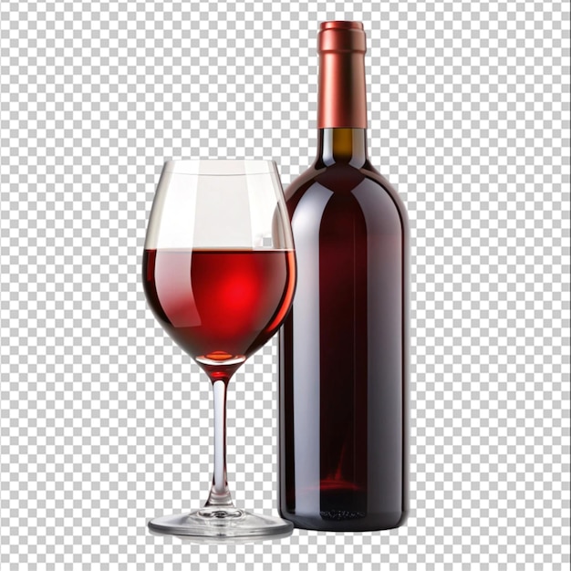 garrafa de vinho vermelho e bebidas alcoólicas de videira isoladas em fundo branco
