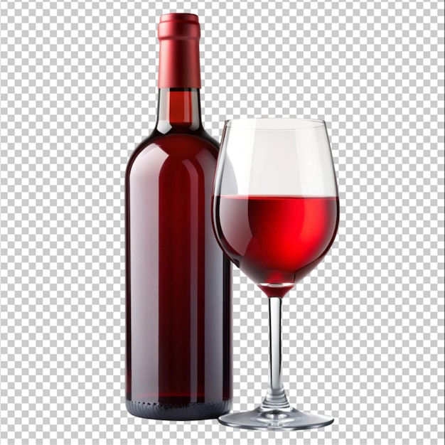 garrafa de vinho vermelho e bebidas alcoólicas de videira isoladas em fundo branco
