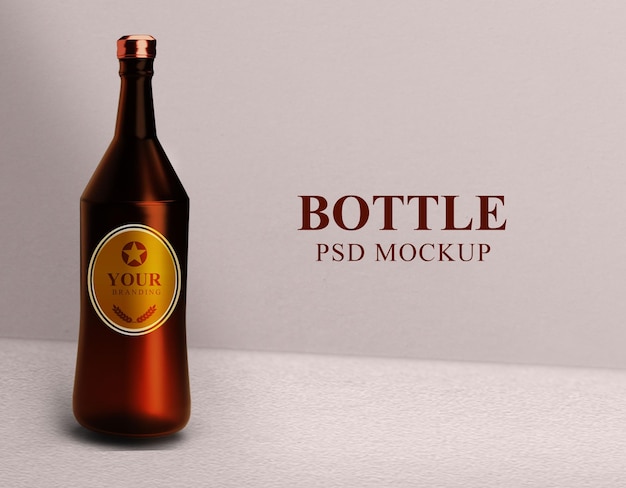 PSD garrafa mock up drink com lugar para sua marca e texto