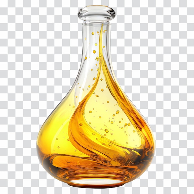 PSD garrafa transparente com óleo essencial de aroma isolado arte generativa