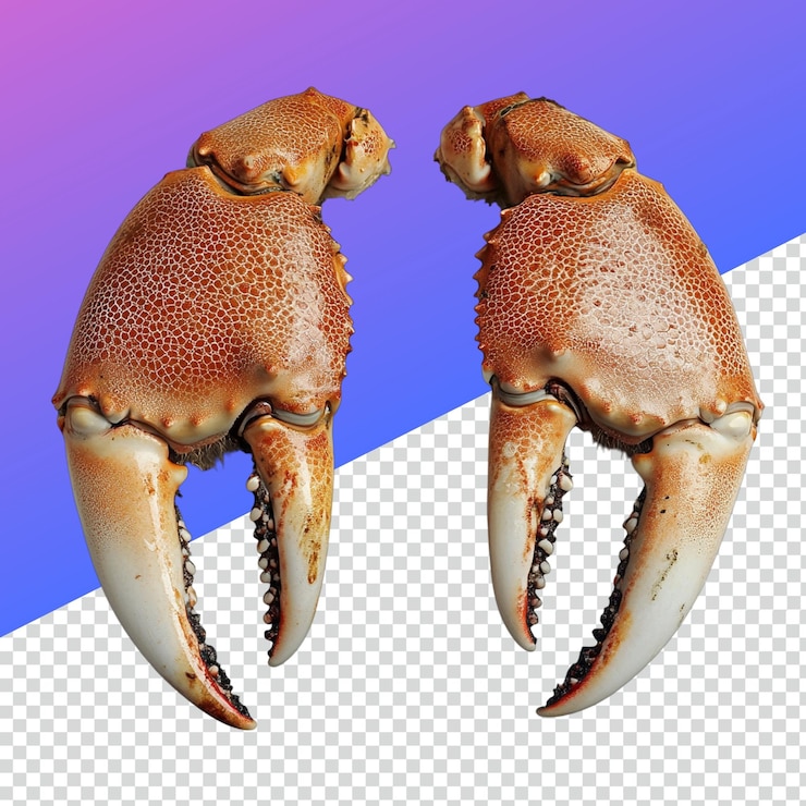 PSD las garras de cangrejo realistas para platos de mariscos y decoraciones culinarias