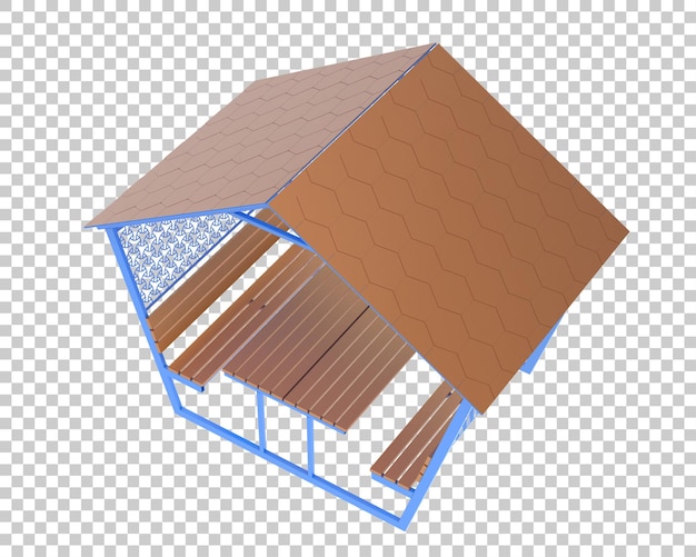 Gartendach isoliert auf transparentem Hintergrund 3D-Darstellung