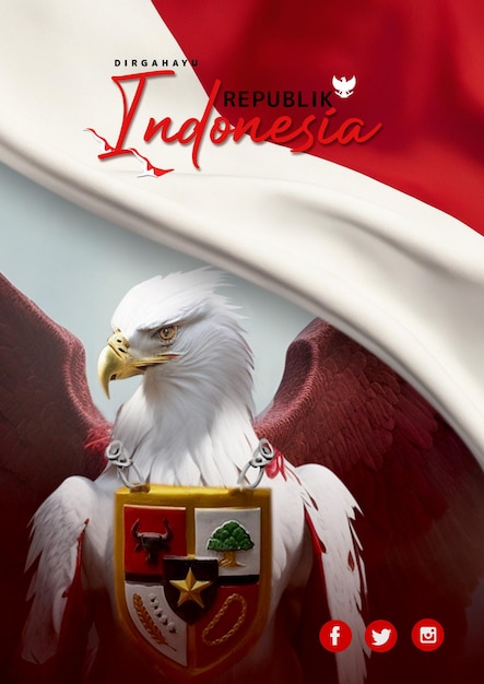 garuda pancasila indonesia giorno dell'indipendenza post sui social media