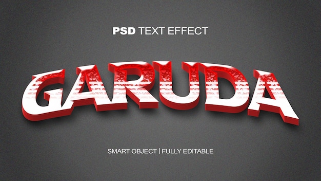 PSD garuda rot-weiß-text-effekt