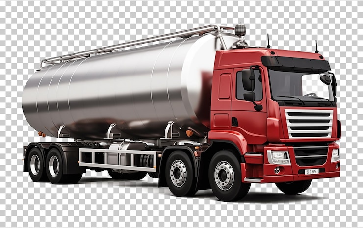 Gas Fuel Tank Truck Isolated on Transparent Background