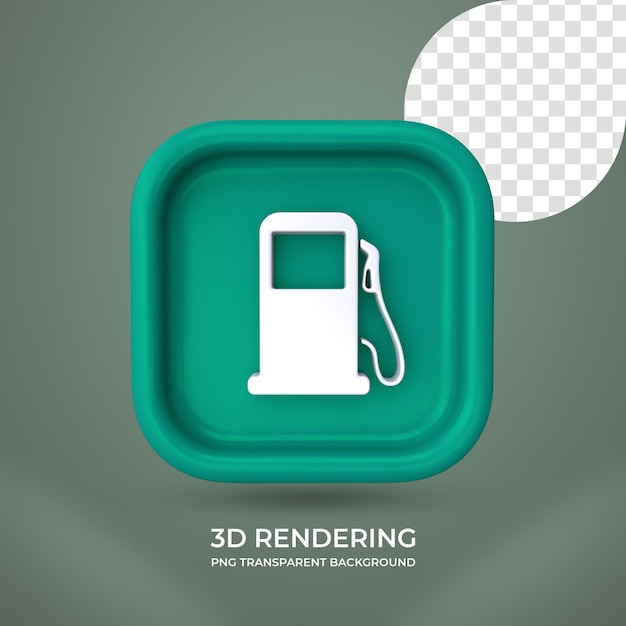 Gas Station icon 3d rendering isolated transparent background