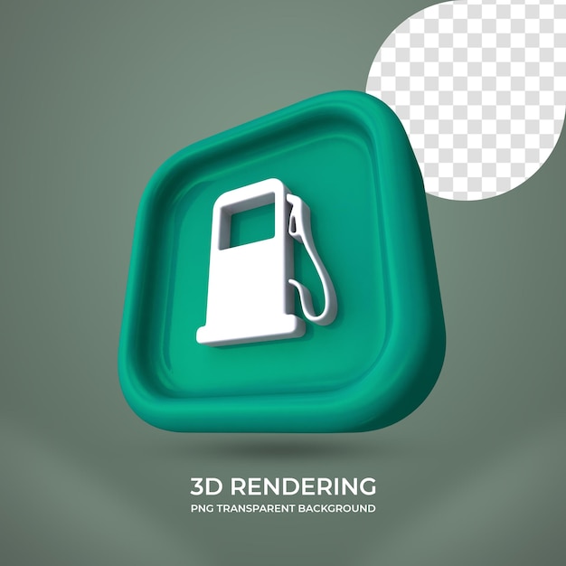 Gas Station icon 3d rendering isolated transparent background