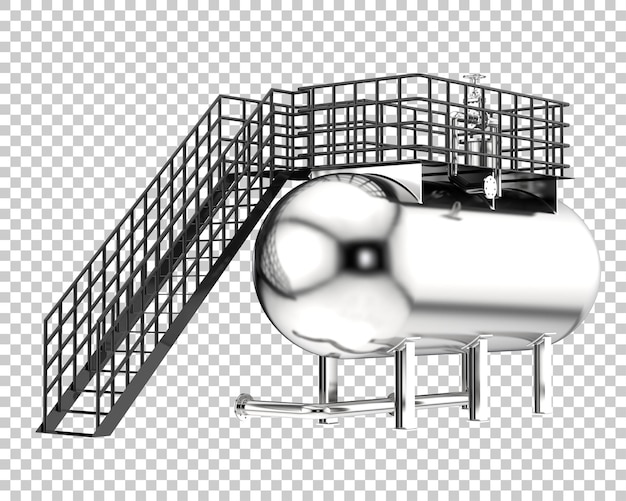 Gasbehälter isoliert auf durchsichtigem Hintergrund 3D-Rendering-Illustration