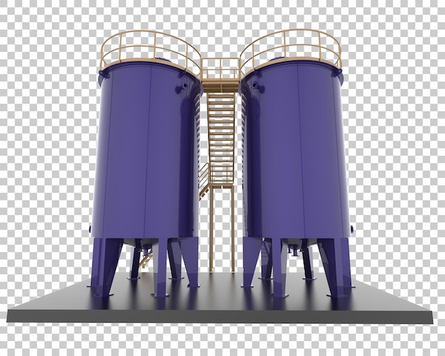 Gasbehälter isoliert auf durchsichtigem Hintergrund 3D-Rendering-Illustration
