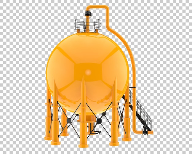Gasbehälter isoliert auf durchsichtigem Hintergrund 3D-Rendering-Illustration