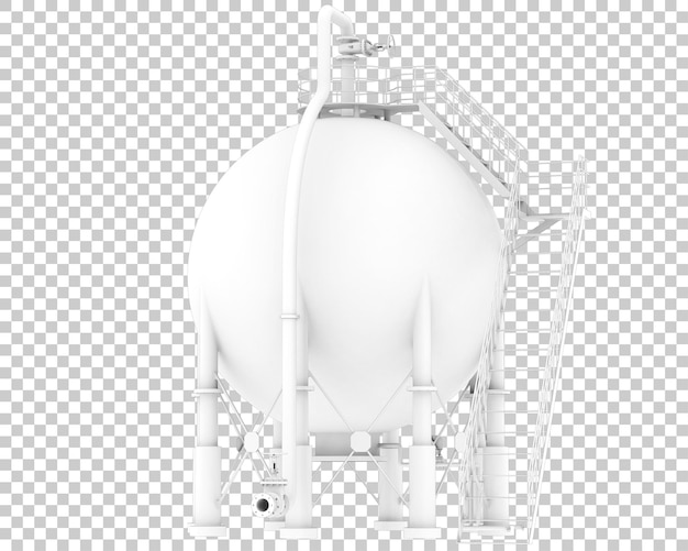 Gasbehälter isoliert auf durchsichtigem Hintergrund 3D-Rendering-Illustration