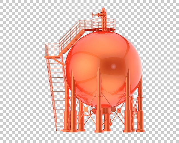 Gasbehälter isoliert auf durchsichtigem Hintergrund 3D-Rendering-Illustration