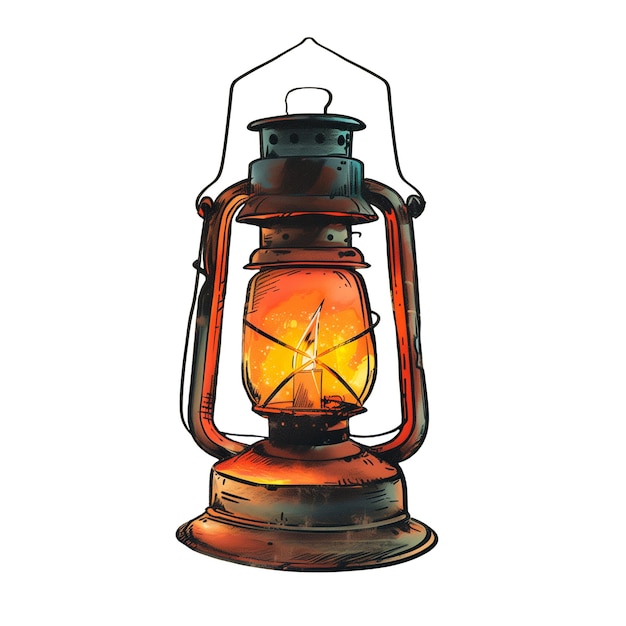 PSD gaslampe mit retro-vintage