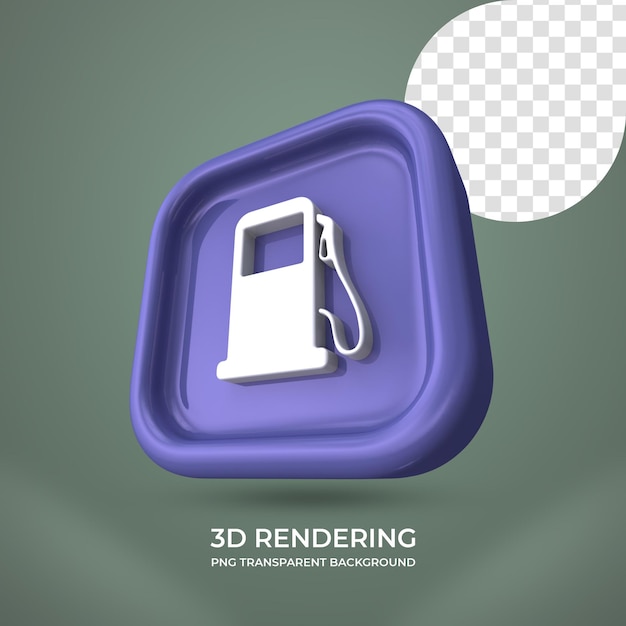 PSD gasolinera icono 3d renderizado aislado fondo transparente
