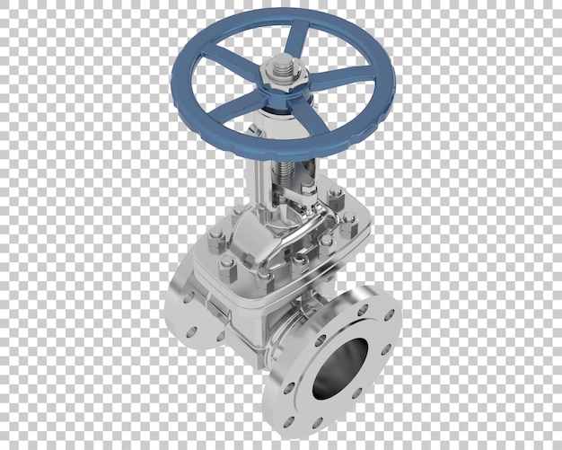 Gate valve isolated on transparent background 3d rendering illustration